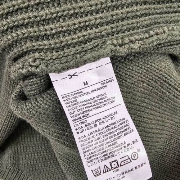 Banana Republic Women’s Medium Green Cowl Neck Cable Knit Sweater Cotton Blend - Picture 5 of 5